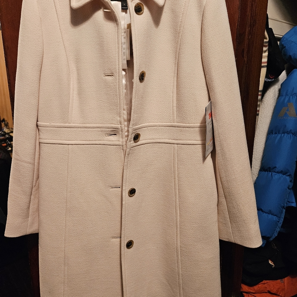J. Crew Classic Lady Day Coat in Italian Double Cloth Wool in off white # 49622
